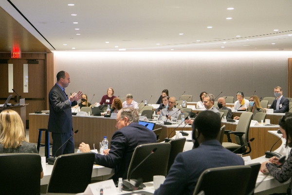 David Willis speaking to an audience in a lecture hall