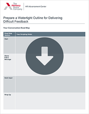 Worksheet to help deliver difficult feedback