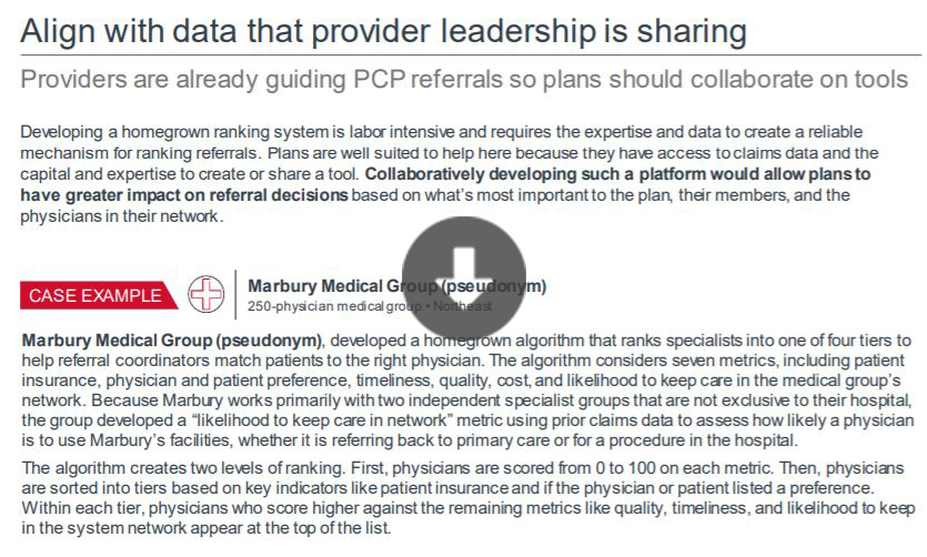align with what provider leadership is sharing