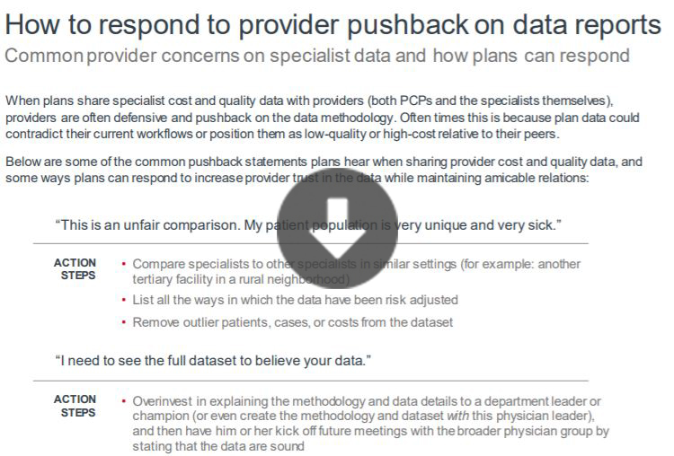 How to respond to provider pushback on data reports