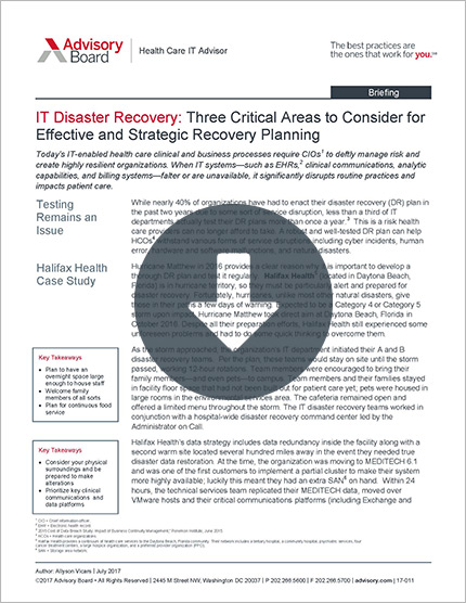 IT disaster recovery