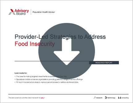 Provider-Led Strategies to Address Food Insecurity