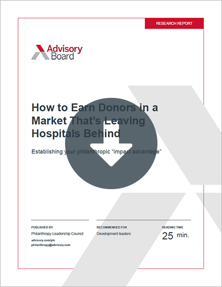 How to Earn Donors in a Market That's Leaving Hospitals Behind